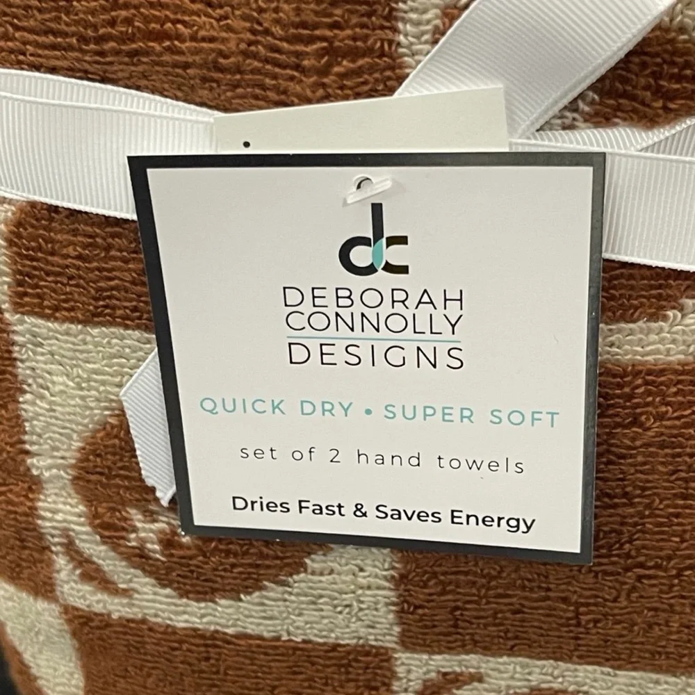 DEBORAH CONNOLLY DESIGNS FOOTBALL Hand Towels, Set of 2